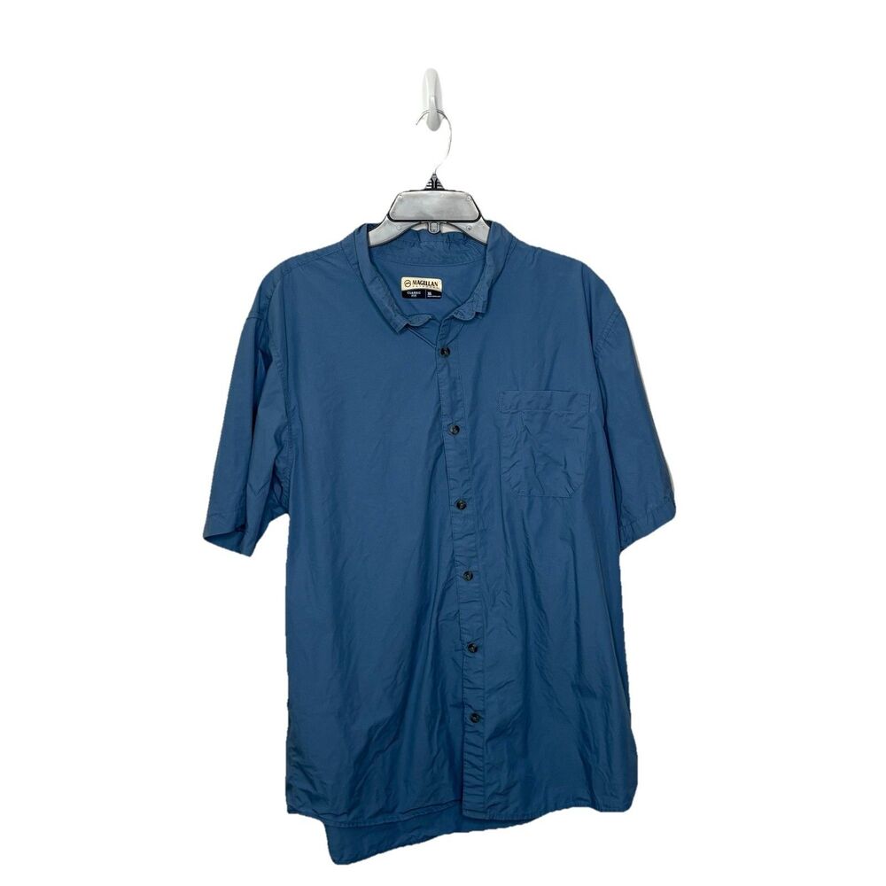 Magellan Outdoors Blue Classic Fit Short Sleeve Button Up Shirt Size XL Mens